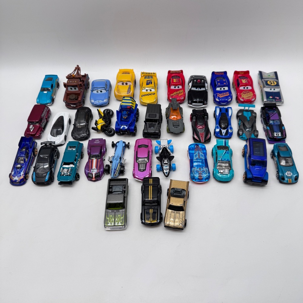 Mattel Mixed Toy Car Multicolor Disney Cars Hot Wheels Lot of 36pc